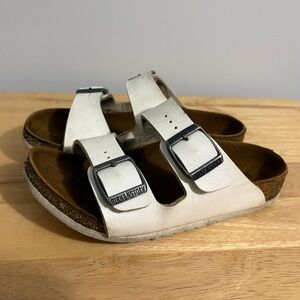 Birkenstock Kids Arizona White Sandal Size 30 Double Strap